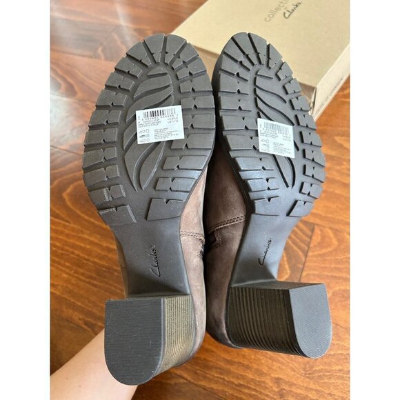 Clarks Women's Verona Step Fashion Boot Dark Taupe Leather NEW 11 W - Picture 8 of 9